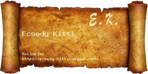Ecsedy Kitti névjegykártya